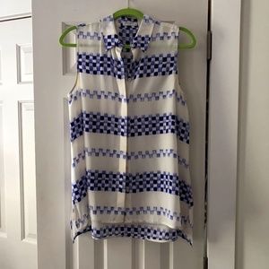 Equipment Femme Sleeveless High Low Silk Blouse